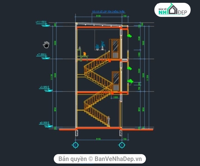 nhà phố 3 tầng,bản vẽ 3 tầng,bản vẽ cad nhà phố,nhà phố 3 tầng 5.15x8m,Bản vẽ nhà phố 3 tầng,file cad 3 tầng,Nhà phố 3 tầng